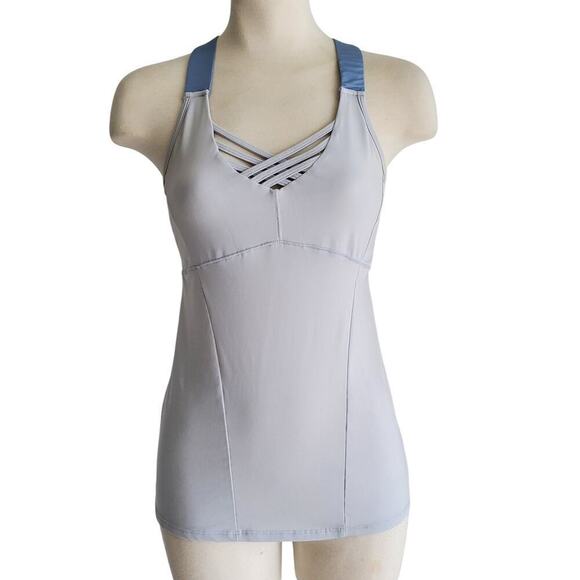 Lucky In Love Tennis Tank Top Fast Track Lattice Gray Color Size M - Picture 1 of 11
